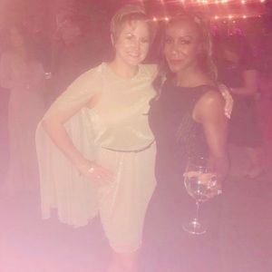 Gold metallic party dress